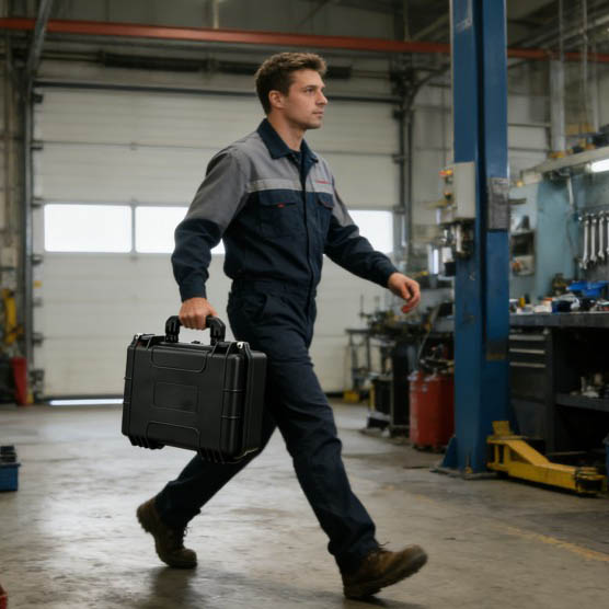 Maleta de transporte de equipamentos plásticos