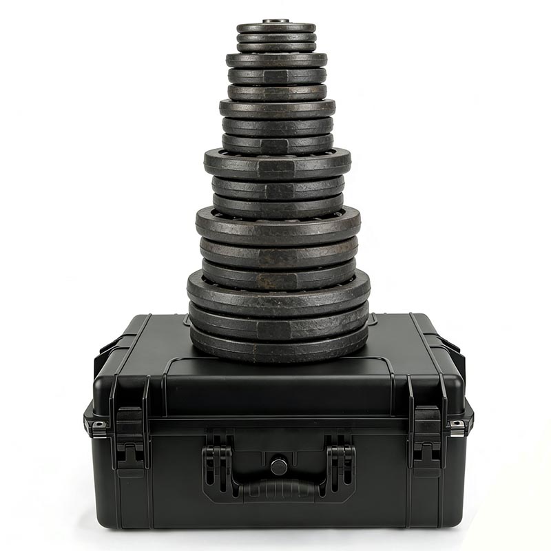 Caixa rígida resistente à pressão e com suporte de carga superior